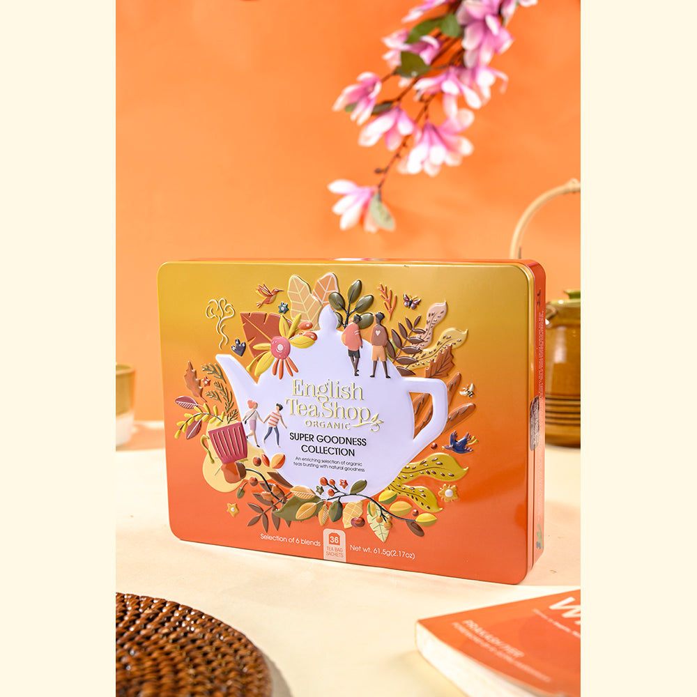 English Tea Shop Organic Super Goodness Collection Gift Tin (Gold) - 3 ...