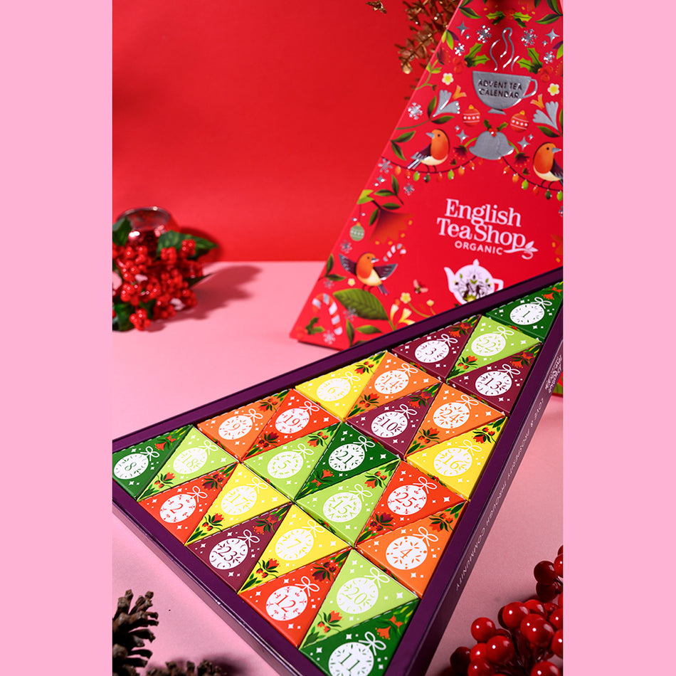 English Tea Shop Organic - Christmas Advent Calendar Triangle - 25 Pyramid Tea Bags
