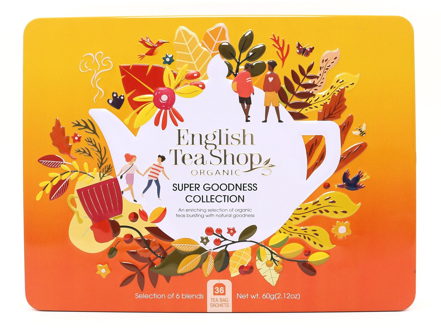 English Tea Shop Organic Super Goodness Collection Gift Tin (Gold) - 36 Tea bag Sachets