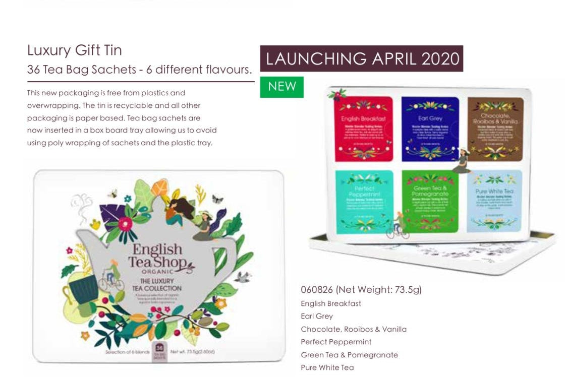 English Tea Shop Organic The Luxury Collection Gift Tin (White) - 36 Tea Bag Sachets